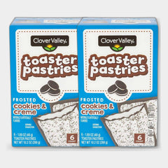 2 Boxes Clover Valley Frosted Cookies & Crème Toaster Pastries, 6 ct