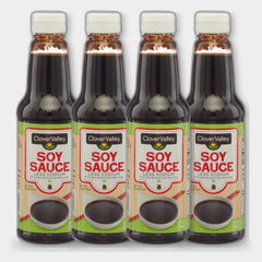 4 Bottles Clover Valley Less Sodium Soy Sauce, 10 fl oz