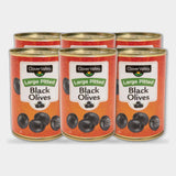 6 Cans Clover Valley Large Pitted Black Olives, 6 oz