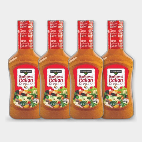 4 Bottles Clover Valley Traditional Italian Dressing, 16 fl oz