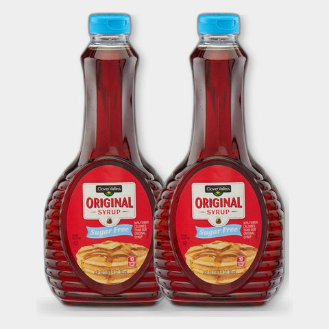 2 Bottles Clover Valley Sugar Free Original Syrup, 24 fl oz