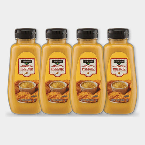 4 Bottles Clover Valley Honey Mustard, 12 oz