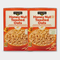 2 Boxes Clover Valley Honey Nut Toasted Oats Breakfast Cereal, 12.25 oz