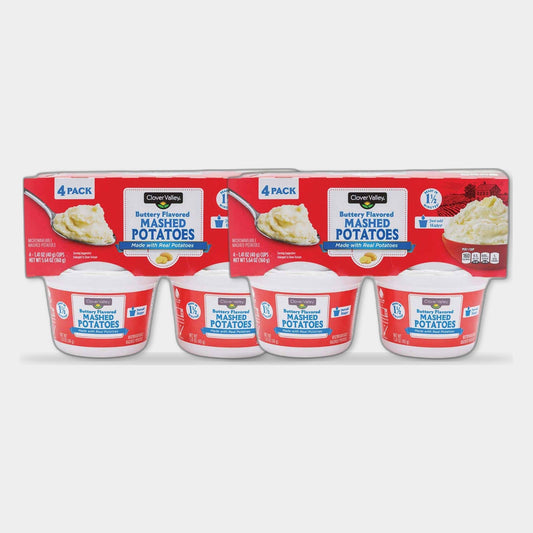 2 Packs Clover Valley Mashed Potatoes, Buttery Flavored, 2 ct