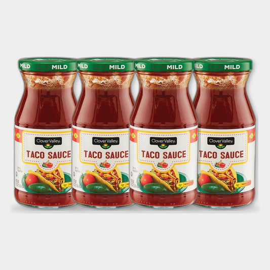 4 Bottles Clover Valley Mild Taco Sauce, 16 oz