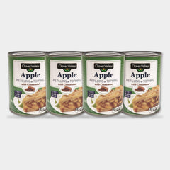 4 Cans Clover Valley Apple Pie Filling with Cinnamon, 20 oz