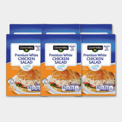 6 Pouches Clover Valley Premium White Chicken Salad, Ready to Eat, 2.6 oz