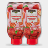 2 Bottles Clover Valley Strawberry Squeezable Spread, 20 oz