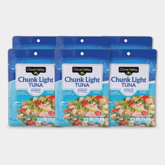6 Pouches Clover Valley Chunk Light Tuna Pouch, 2.6 oz