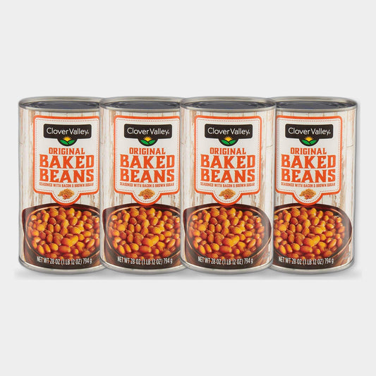 4 Cans Clover Valley Original Baked Beans, 28 oz