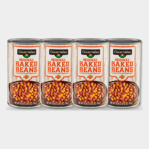4 Cans Clover Valley Original Baked Beans, 28 oz