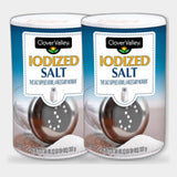 2 Containers Clover Valley Iodized Salt, 26 oz