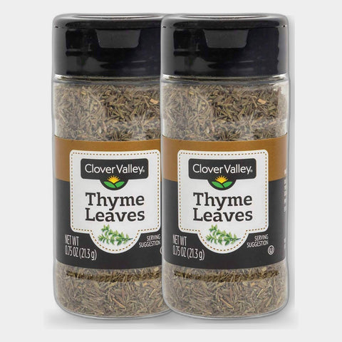 2 Jars Clover Valley Thyme Leaves, 0.75 oz
