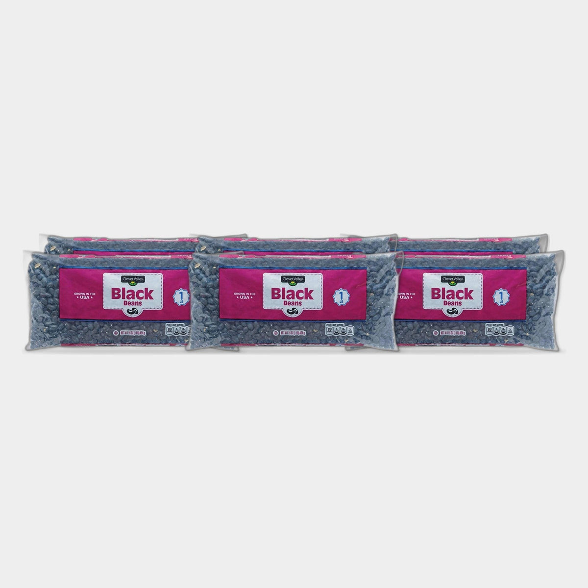 6 Cans Clover Valley Black Beans, 16 oz