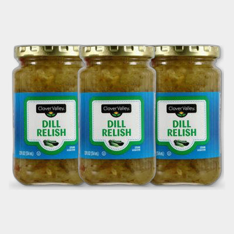 3 Jars Clover Valley Dill Relish, 12 fl oz