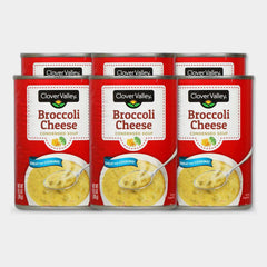 6 Cans Clover Valley Broccoli Cheese Condensed Soup, 10.5 oz