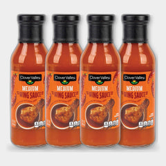 4 Bottles Clover Valley Medium Wing Sauce, 12 fl oz