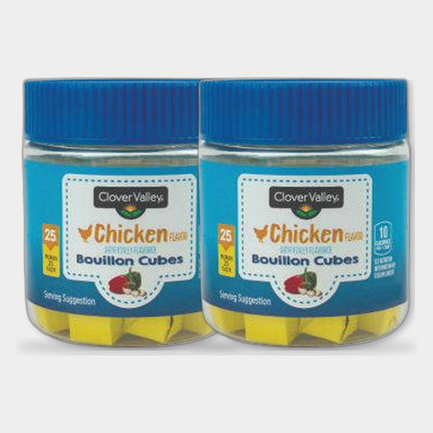 2 Jars Clover Valley Chicken Bouillon Cubes 3.25 oz