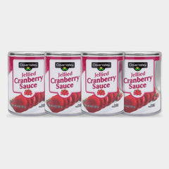 4 Cans Clover Valley Jellied Cranberry Sauce, 14 oz