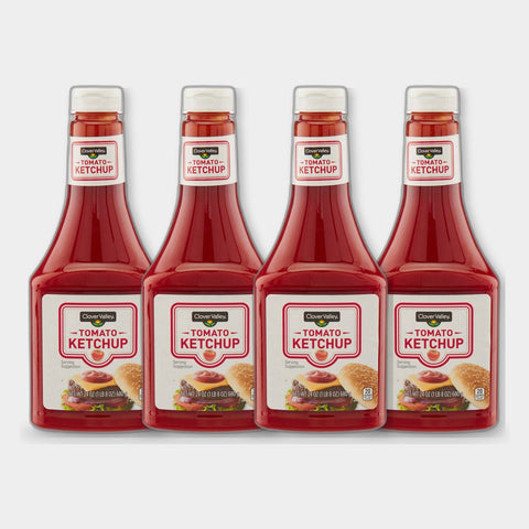 4 Bottles Clover Valley Tomato Ketchup, 24 oz