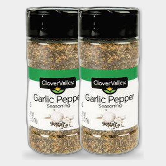 2 Jars Clover Valley Garlic Pepper, 2.5 oz