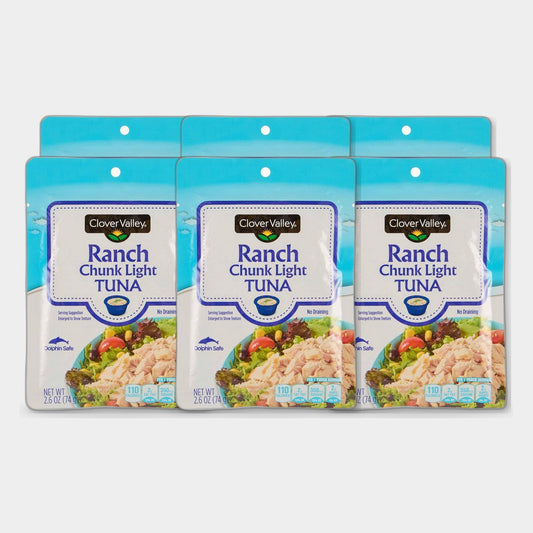 6 Cans Clover Valley Ranch Chunk Light Tuna, 2.6 oz