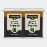 2 Jars Clover Valley Ground Black Pepper, 3 oz
