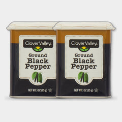 2 Jars Clover Valley Ground Black Pepper, 3 oz