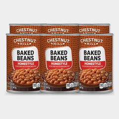 6 Cans Chestnut Hill Homestyle Baked Beans, 20 oz