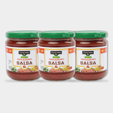 3 Jars Clover Valley Mild Thick & Chunky Salsa, 15.5 oz
