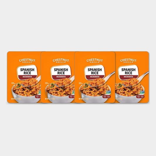 4 Pouches Chestnut Hill Microwaveable Spanish Style Rice, 8.8 oz