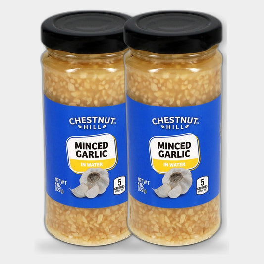 2 Jars Chestnut Hill Minced Garlic in Water, 8 oz