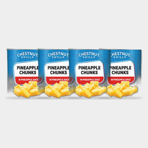4 Cans Chestnut Hill Pineapple Chunks, 20 oz