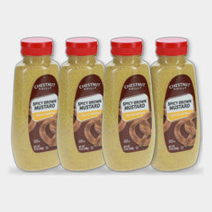 4 Bottles Chestnut Hill Spicy Brown Mustard, 12 oz