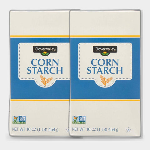 2 Boxes Clover Valley Corn Starch, 16 oz