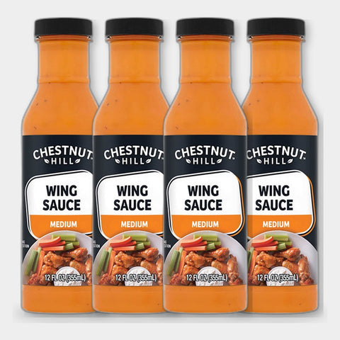 4 Bottles Chestnut Hill Wing Sauce Medium, 12 fl oz