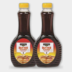 2 Bottles Clover Valley Butter Flavored Syrup, 24 fl oz