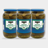 3 Jars Clover Valley Kosher Whole Dills, 32 oz