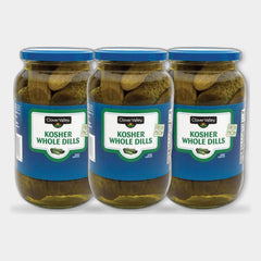3 Jars Clover Valley Kosher Whole Dills, 32 oz