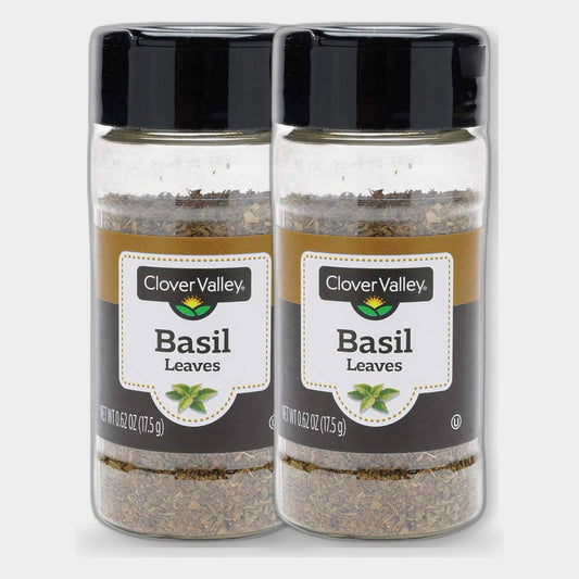 2 Jars Clover Valley Basil Leaves, 0.62 oz