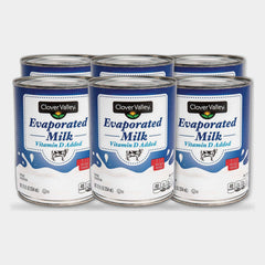 6 Cans Clover Valley Evaporated Milk with Vitamin D, 12 fl oz