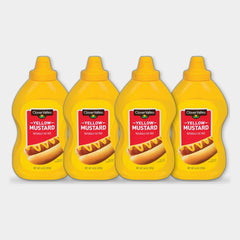 4 Bottles Clover Valley Yellow Mustard, 14 oz