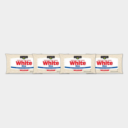 4 Bags Clover Valley Enriched White Rice, 32 oz