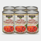 6 Cans Clover Valley Mild Diced Tomatoes with Green Chilies, 10 oz
