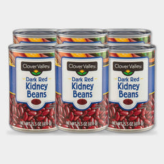 6 Cans Clover Valley Dark Red Kidney Beans, 15.5 oz
