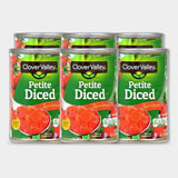 6 Cans Clover Valley Petite Diced Tomatoes, 14.5 oz