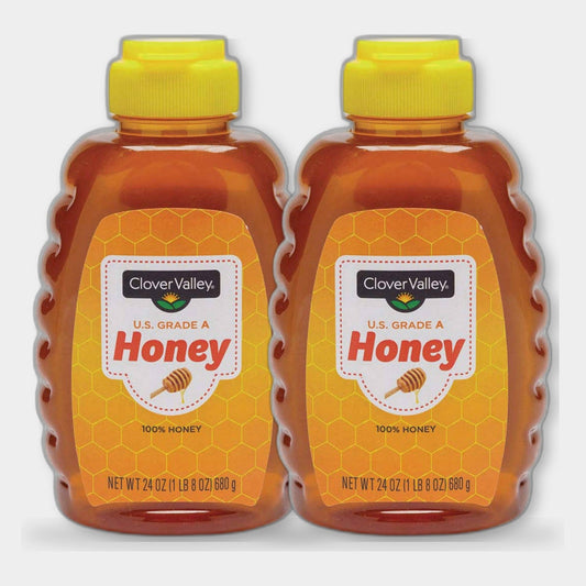 2 Bottles Clover Valley Honey, 24 oz