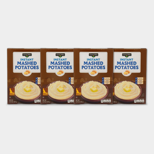 4 Boxes Clover Valley Instant Mashed Potatoes, 13.75 oz