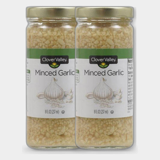 2 Jars Clover Valley Minced Garlic, 8 oz