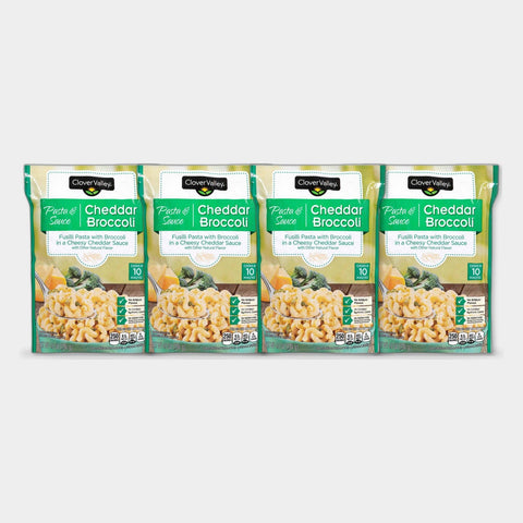 4 Boxes Clover Valley Cheddar Broccoli Fusilli Pasta, 4.8 oz